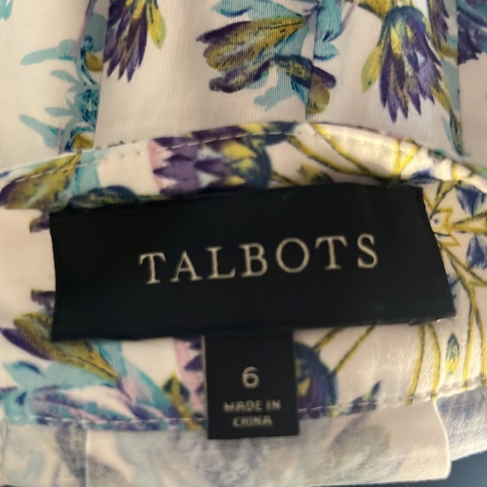 Talbots Pleated Floral Stretch Skirt - Picture 3 of 4